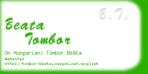 beata tombor business card